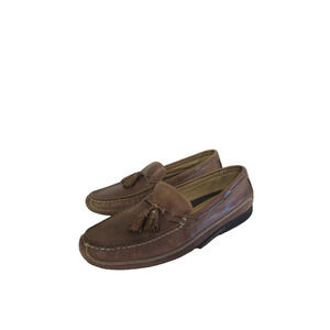 J&M Brown Sheepskin 11 1/2 M Tassels Slip On Memory Foam Loafers